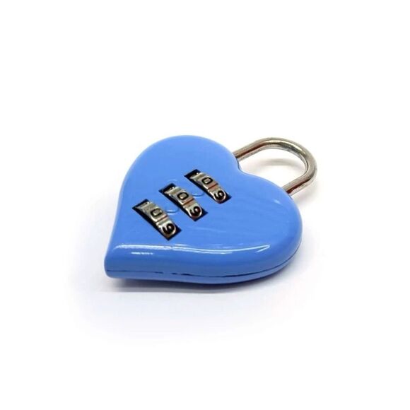 🆕Blue Heart Shaped Combination Lock - Picture 2 of 5